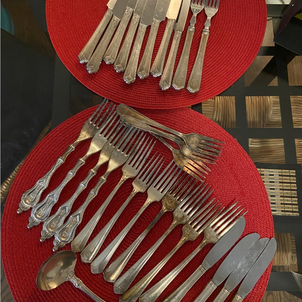 Elegant VINTAGE stainless silver ornate Cutlery Set
